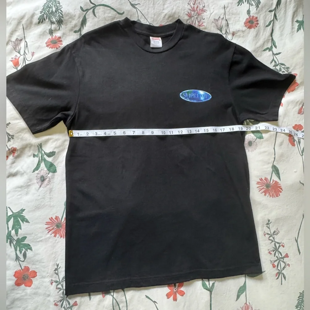 Supreme Black Tee with Ocean Blue Logo - Picture 11 of 13